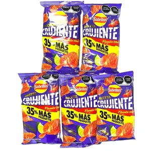 5 - PK Sabritas Receta Crujiente Xtra Flamin Hot Potato Chips - Crunchy Snack - Chili, Cheese & Lemon Flavor - 57g Bag - Mexican Chips - Sabritas Mexicanas - Papitas Mexicanas