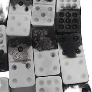 Handcrafted Double 12 Domino set using epoxy resin