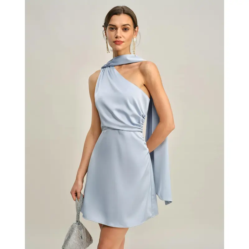 Asos blue satin dress low back - TikTok Shop