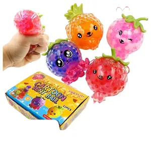 Fruit Baby Squishy Toy – Stress Relief Sensory Fidget Ball with Beads, Soft Gel Arm Trainer Grip Strengthener, Novelty Decompression Toy for Kids & Adults