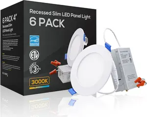 TORCHSTAR Essential Series 4 Inch Dimmable Ultra-Thin LED Recessed Lighting with J-Box - 3000K Warm White