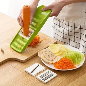 1pc Slicer Stainless Steel Kitchen Vegetable Slicer with 3 Blades Julienne Slicer Cutter for Potato Carrot KC0083