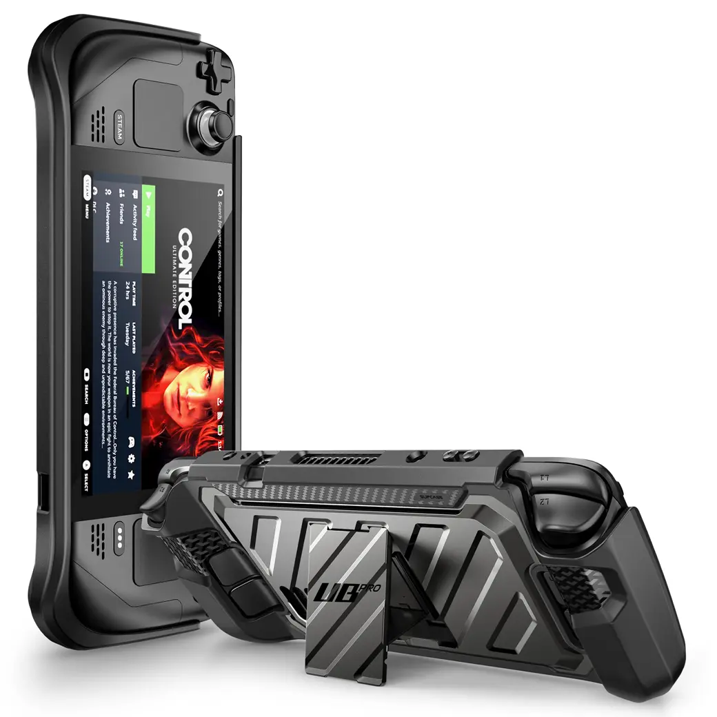 SUPCASE Unicorn Beetle Pro Shock-TPU Case for Steam Deck (2022)/Steam Deck OLED (2023) - Military Spec Protection, Slim Rugged Console Accessory, Game Peripheral with Kickstand, Textured Edges, Grip That Stays, Precision Cutouts for Comfortable Gaming