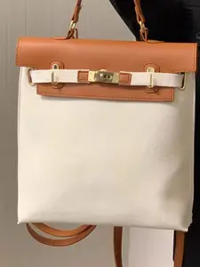 New trendy college style canvas backpack that can be carried on both hands and shoulders, suitable for daily commuting and weekend play