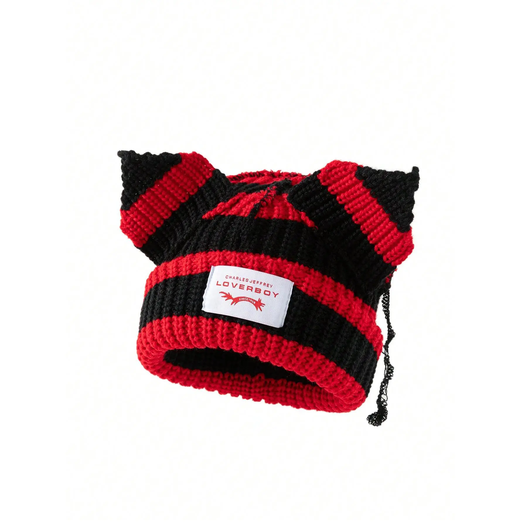 Women's Cute Plain Beanie, 100% Acrylic Knit Hat with Ear Flaps and Car Label Detail, Cozy Daily Accessory for Autumn Winter, Fashion Beanie Hat, Daily Wear