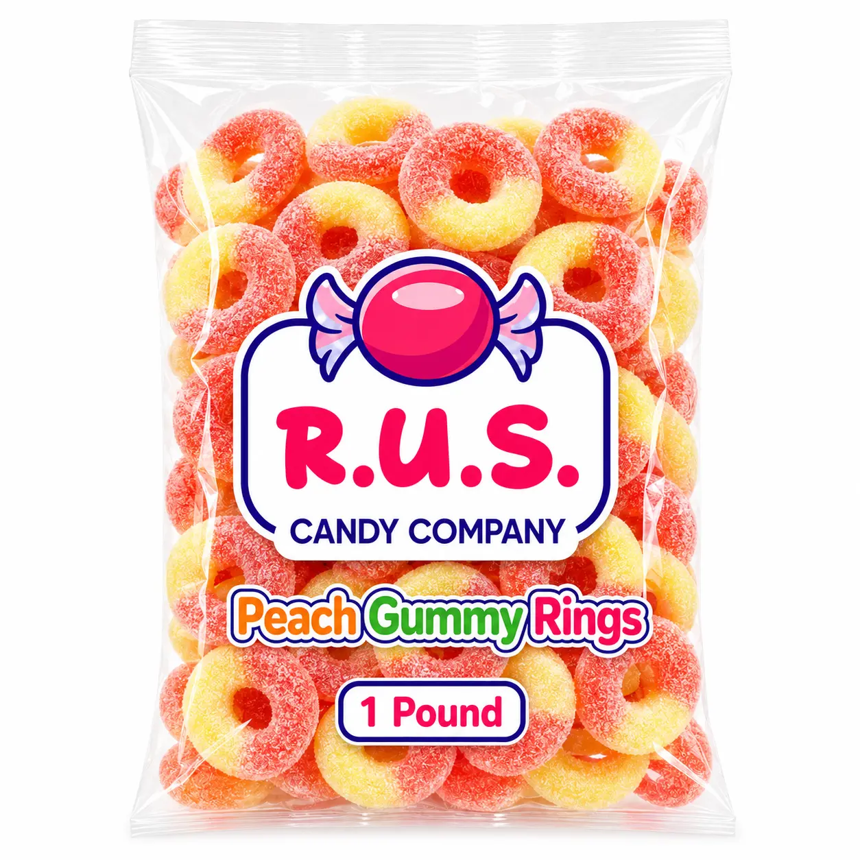 Peach Ring Gummies, 16 oz Bag, Soft Chewy Fruity Peach Candy Peach Ring Gummies, 16 oz Bag, Soft Chewy Fruity Peach Candy