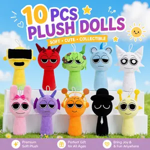 10PCS Sprunki Plush Toys & 24/48PCS Action Figures Set – Kawaii Collectible Plushies + Music Game Figurines, Cute Soft Dolls & Whimsical Art Style Figures, Perfect Gifts for Kids, Teens & Adults, Room or Desktop Decor