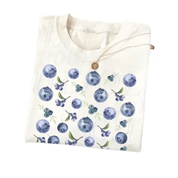 Blueberry 90s Vintage Style Tshirt, Retro Y2k Berry Shirt, Berry Lovers Shirt, Cute Cherry Unisex Flower Cotton Tee,Food Tee