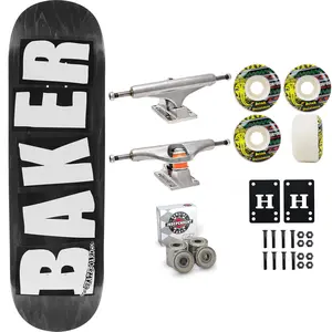 Baker Skateboard Stained Black B2 Shape 8.5" Independent Satori Premium Kit