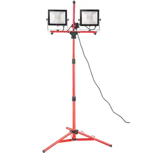 summervibes VEVOR LED Work Light with Stand, 10000 Lumen Dual-head LED Work Light with 27.6-68.1 Adjustable and Foldable Tripod Stand, IP65 Waterproofed LED Tripod Work Light, with 5000 Kelvin Color Temperatu, 10000Lm Led, Light + Stand