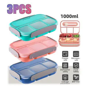 3-Pack 1L Lunch Box Containers – Mom’s Choice Award, BPA-Free | Microwave & Dishwasher Safe | Family Meal Prep, Office Bento