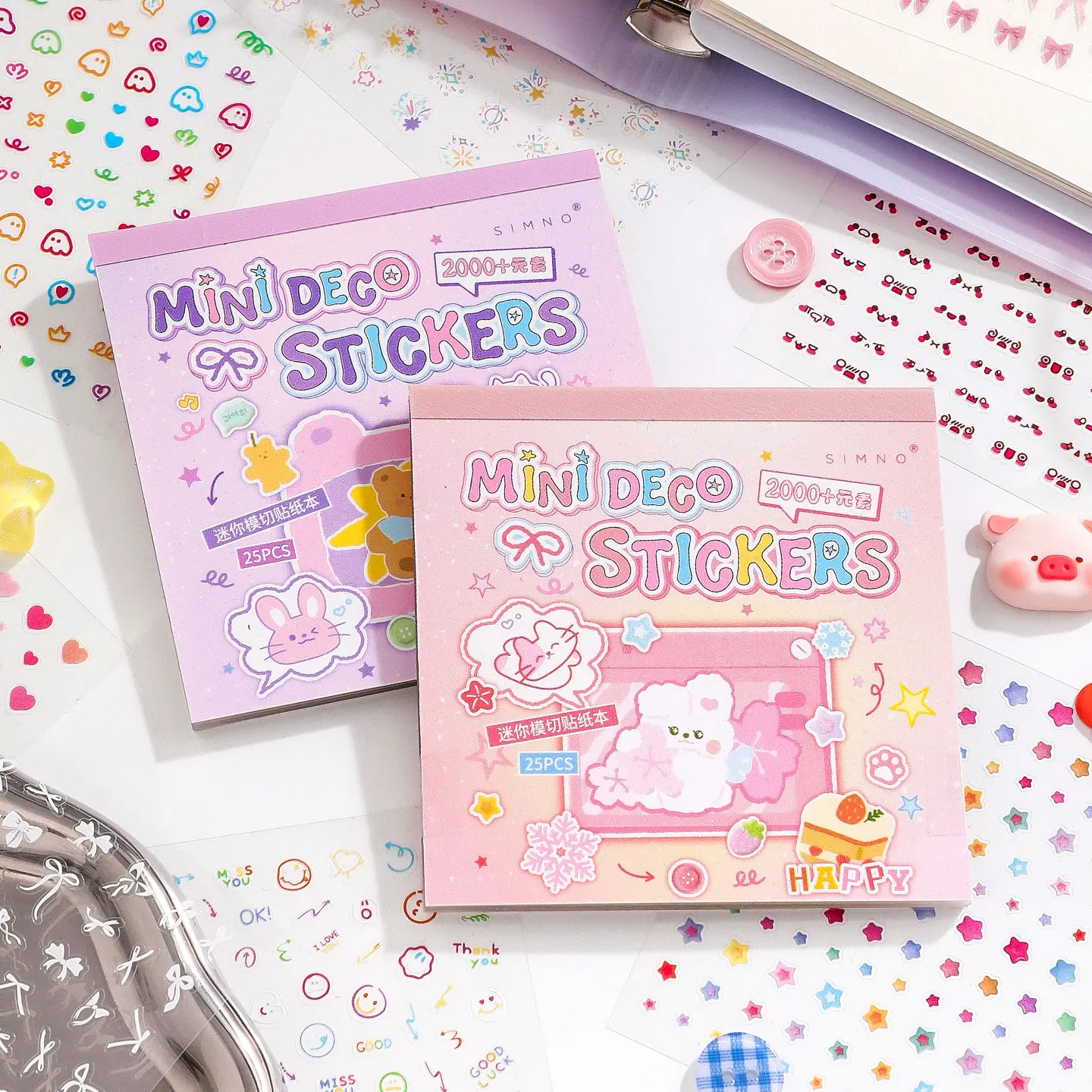 Mini Die-Cut Sticker Book, Sticker Packs, Summer Theme Stationery Journal Water Bottle Nail Decoration Stickers, 25 Sheets/bag, Fairy Tale Series, Creative Decoration