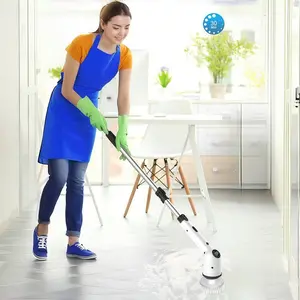 Electric Spin Scrubber, Rechargeable Electric Rotary Brush with LED Display Screen, Household Cleaning Brush for Bathroom, Kitchen and Floor, Kitchen Appliances