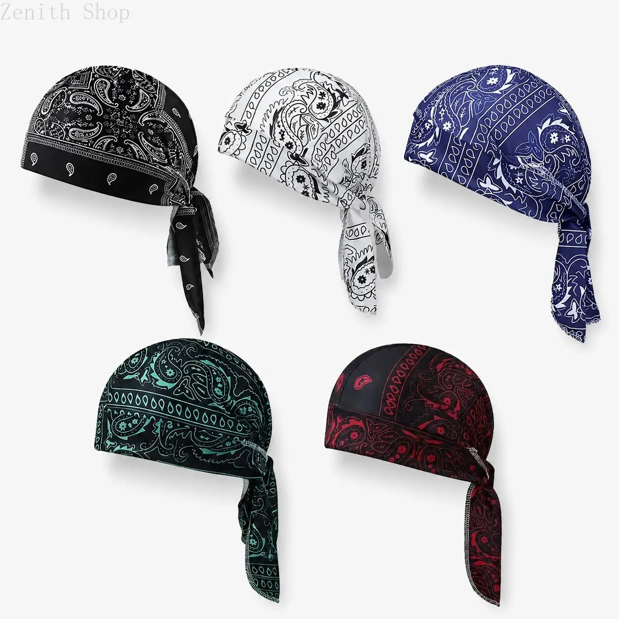 Paisley Head Wrap and Skull Cap, Cooling Helmet Liner with an Elastic Fit for Athletes, Motorcycle Biking & Beach Days, Sports Skull Cap, Gym Workouts, Pirate, Riding, Bikers, Unisex