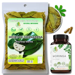 VIRAL Guanábana Hoja Seca Té (Dried Soursop Leaves Tea) Combo, 4 oz Bag + Moringa 90 Organic Capsules, 1500 mg per Serving – 100% Natural, Vegan, Superfood – Non-GMO, Gluten-Free – Made in USA – Rich in Antioxidants & Essential Amino Acids Beverage Herbal