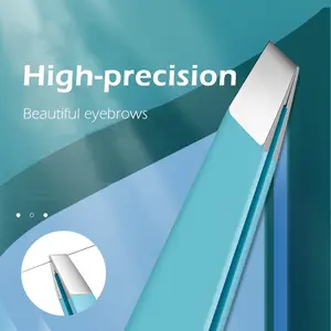 Tweezers for Women Facial Hair & Men – Stainless Steel Precision Slant-Pointed Eyebrow Makeup Tool Tweezer for Ingrown Hair, Blackhead & Splinter Removal