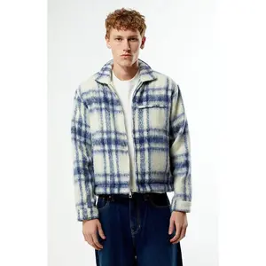 Pacsun Men's Sedona Blue & White Plaid Gas Jacket
