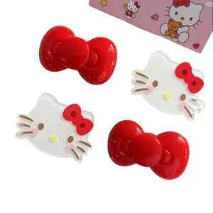 Sanrio Hello Kitty Red Bow Hair Clip Single Pack Classic Style Iconic Design Vibrant Colorful Accessory for Stylish Hair Securing
