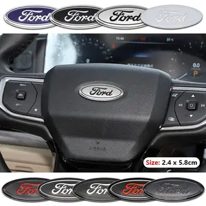 １PCS For Ford Focus 3 MK2 Fiesta MK7 Mondeo MK4 Fusion Car Logo Steering Wheel Decoration Badge Sticker GROUP Car Wheel Center Hub Cap Emblem Accessories