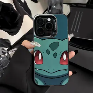 Bulbasaur Pokemon Protective Smartphone Case Stylish TPU Phonecases for iPhone 17 16 15 14 13 12 11 Pro/Max/Plus Shock-proof Anti-fingerprint Anti Fall Matte Back Cover Accessories