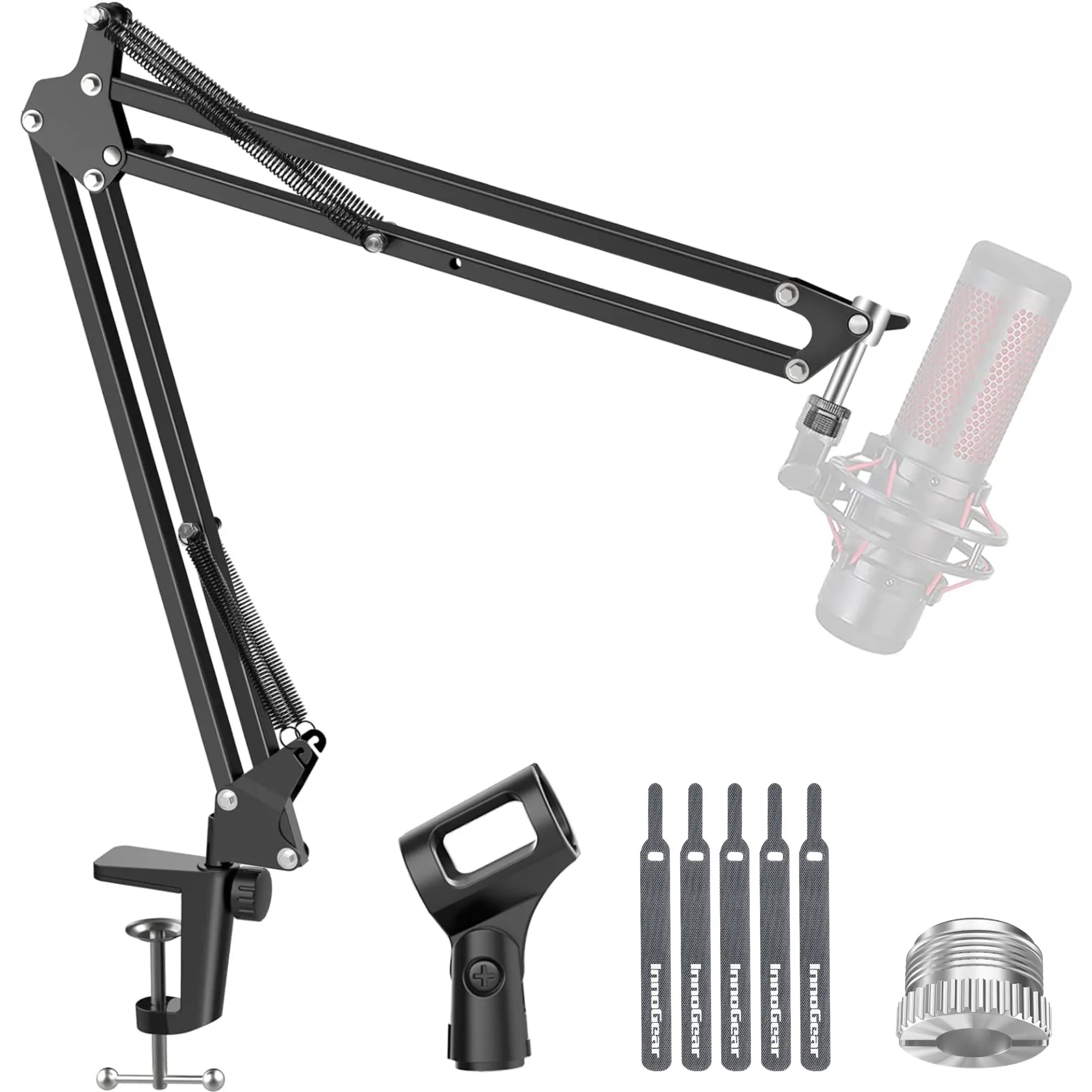 InnoGear Alloy Steel Medium Boom Arm Microphone Stand, Compatible with Blue Yeti, HyperX QuadCast, SoloCast, Snowball, Fifine, Shure SM7B and Other Mics