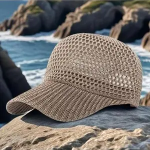 1Pc/2Pcs Unisex Full Mesh Baseball Cap, Ultra Breathable Cooling UV Protection Lightweight Summer Sun Hat, Hollow Out Sports Cap for Running Hiking Gardening Beach Daily Wear
