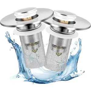 Multipurpose Drain Hair CatcherPortable Shower Drain Hair Stopper with rubberLeakproof Ring, Universal Drain Cover Hair Filteifor Sink Bathtub Shower,Stainless Steel MetalPop Up Sink Stopper, Anti-clogging filter, HomeAccessories