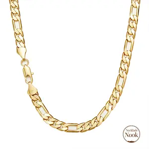 Figaro chain unisex necklace, stainless steel 14k gold plated titanium steel necklace, trendy and unique, can be paired with a pendant Mother's Day gift