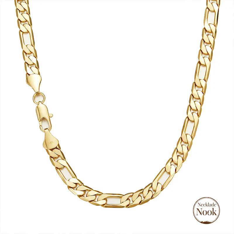 Figaro chain unisex necklace, stainless steel 14k gold plated titanium steel necklace, trendy and unique, can be paired with a pendant Mother's Day gift