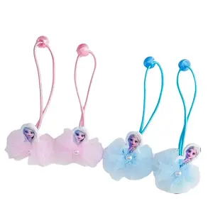 Disney Frozen Elsa Hair Tie - Soft Comfortable Material Iconic Blue & White Colors Standard Size Fun Accessory for Styling