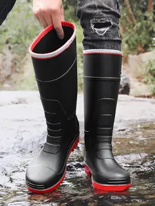 Men's Upgraded Anti-slip Tall Water Boots With Inner Protective Steel Blocks, Non-slip and Comfortable, Suitable for Work and Leisure All Day Long.