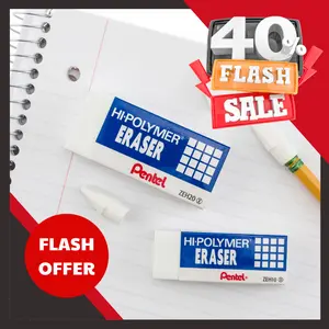 White Hi-Polymer Block Erasers – Latex-Free, Pack of 3