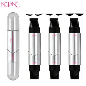 3PCS Rotating Eyeliner Stamp Pen Set – Dual-Head Wing Stamp with 3 Shape Options, Quick-Dry, Long-Lasting, Smudge-Proof for Easy Symmetrical Cat Eye, Beginner-Friendly Lazy Makeup Tool, Cosmetic Tool.#Black & Brown