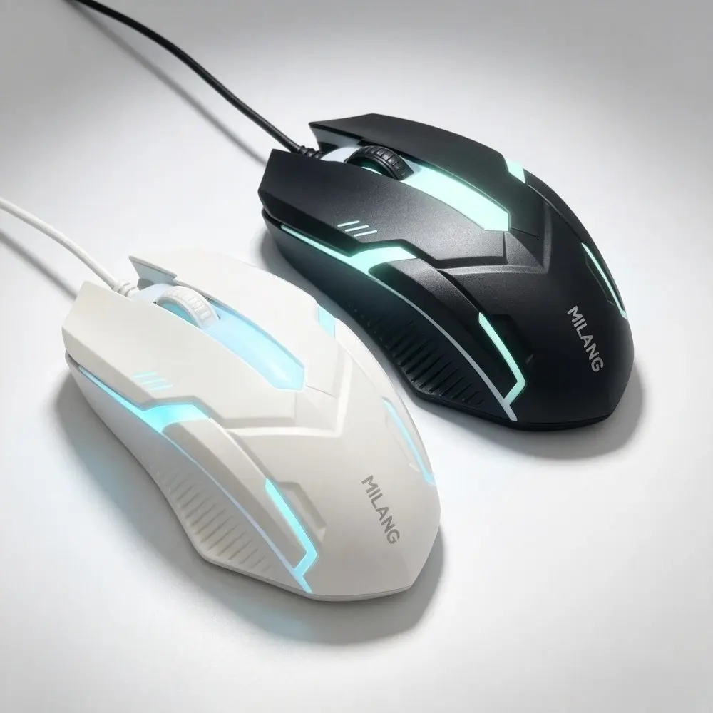 Gaming Mouse with RGB Lights (1pc) - Wired Plug-and-Play PC Accessory, Compatible with Laptops, Desktop Computers for Office Use