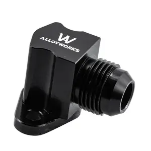 Alloyworks Engine To Oil Cooler 90 Degree Take Off Adapter For Suzuki GSXR In 8AN BLACK