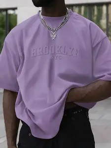 Men's Summer Daily letter embossing New York City Brooklyn Round Neck Short Sleeve T-Shirt Home Office Outdoor Urban Casual Trendy Streetwear Youth Simple Campus Retro Natural texture Elegance Personality Sporty