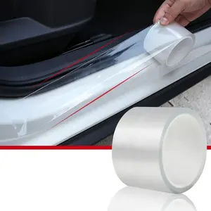Universal Car Door Edge Protector, Clear Sill Guard Film with Anti-Collision Protection For Most Vehicles (33Ft x 2.7In, Transparent)
