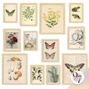 97 Decor Cottagecore Wall Decor - Vintage Fairycore Decor, Boho Fairy Room Decor Fantasy Prints, Nature Earthy Posters For Room Aesthetic, Mushroom Cottage Core Wall Art For Dorm Bedroom (unframed)