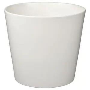 White Ceramic Plant Pot 12 ½ Inch Modern Indoor Outdoor Gardening Container