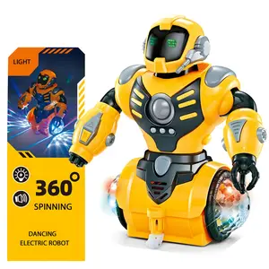 Dancing Robot with Light Rotary |   Yellow and Chocolate Colored, Uncharged, Battery-Free Robot Toy for, Robot Robots, Self-Moving Robots