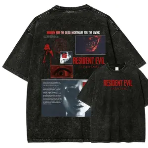 Men's Vintage Graphic T-Shirt, Casual Distressed Short-Sleeve Tee with Round Neck, Washed All Seasons Menswear for Him