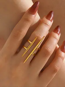 Minimalist Bar Ring 18k Plated Stainless Steel, Hypoallergenic & Tarnish-Free, Stackable Everyday Jewelry, Women's Gift, Stackable Rings