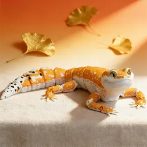 3D Printed Leopard Gecko Figurine – Movable Articulated Lizard Sculpture, Realistic Reptile Desk Decor, Collectible Gecko Model for Reptile Lovers & Home Display