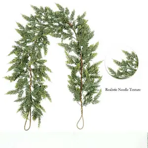 2PCS - 72" Artificial Cedar Garland – Sparse & Imperfect Version, With Pine Cones, Clearance Decorative Greenery for DIY, Rustic Winter Decor