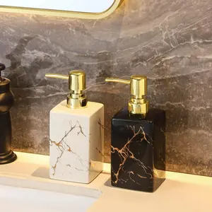 Marble Pattem Soap Dispenser, 1 Count PressType Soap Dispenser, Bathroom Supplies forHome Hotel Salon Dormitory