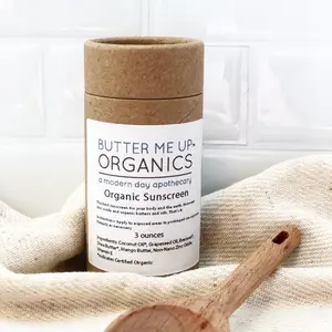 Natural Organic Sunscreen 3 oz. Paperboard / Safe Sunscreen / Non-Nano Zinc Oxide Sunscreen / Sun Protection / Butter Me Up Organics