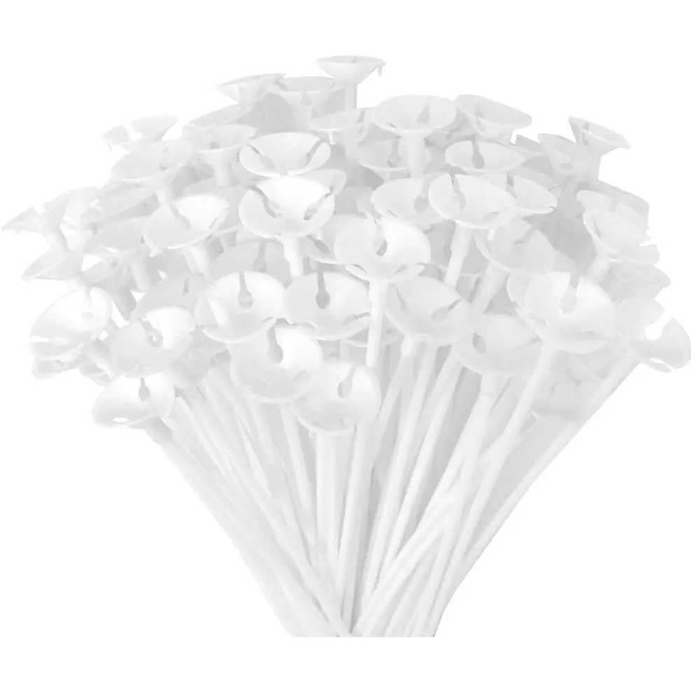 Balloon Sticks with Cups, 100-Count Festive Supplies for Party, Wedding, Birthday Decor