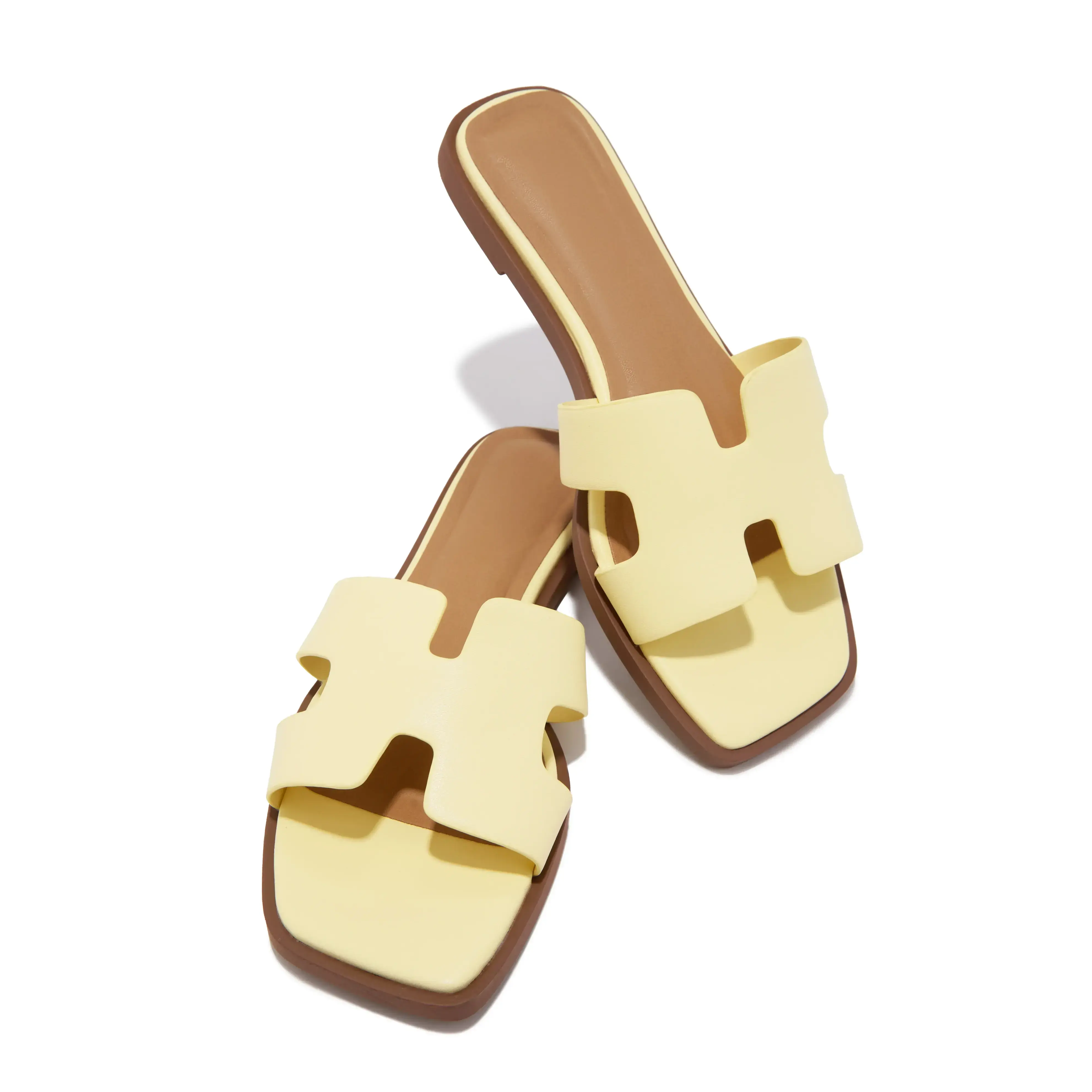Lori Slip On Flat Sandals - Yellow