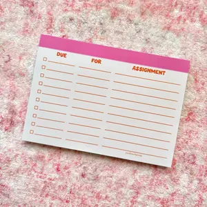 ASSIGNMENT TRACKER NOTEPAD BY PEACHCREAMPRINTS