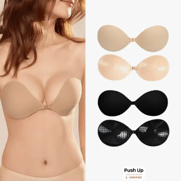 6 Invisible Bras - Seamless Push-Up Underwire Free for Women, Available in Multiple Colors, Perfect for Everyday Wear